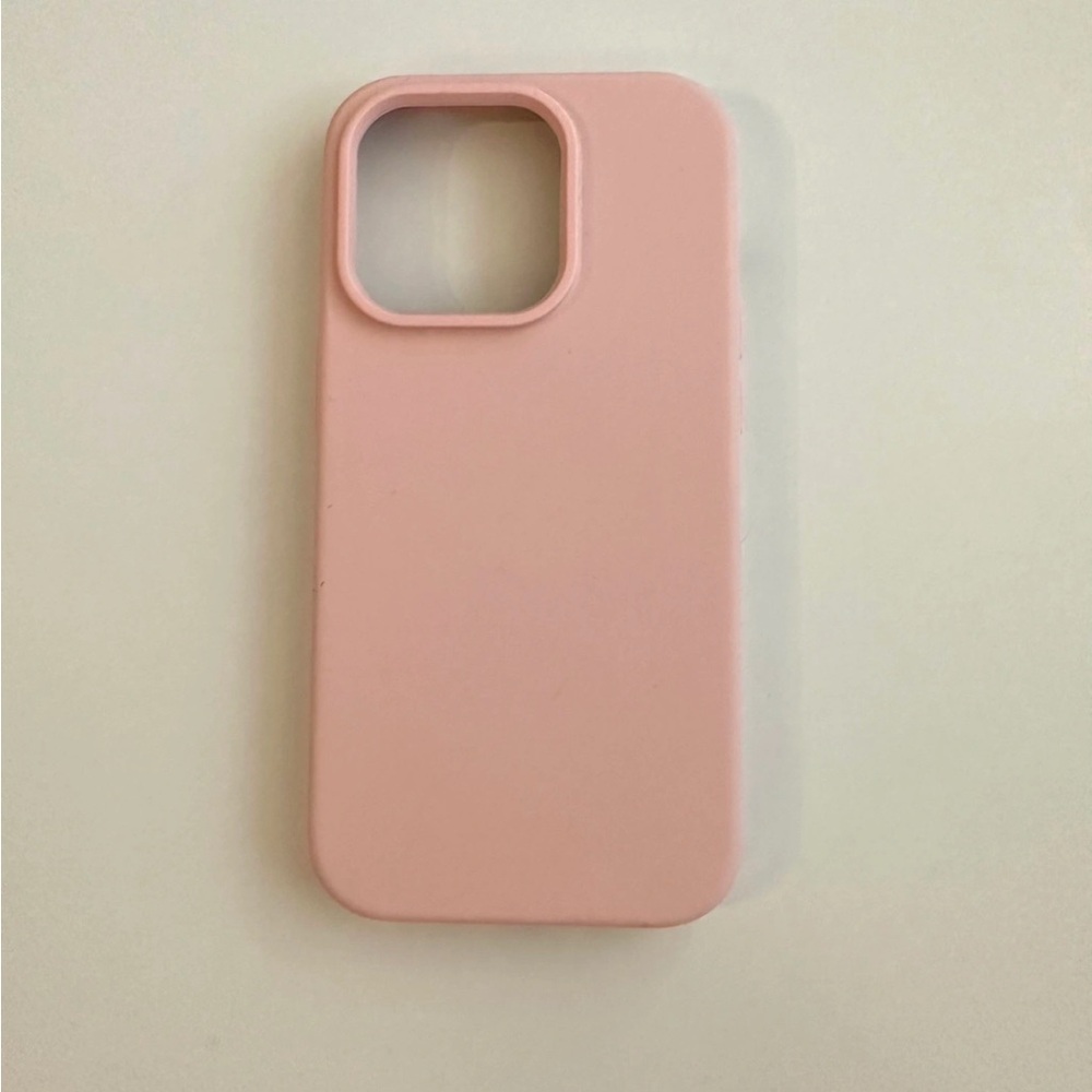 Pink silicone iPhone 14 Pro case
